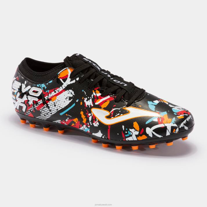Joma 82P4R1117 أسود أبيض أحمر حذاء كرة القدم تطور 23 عشب صناعي