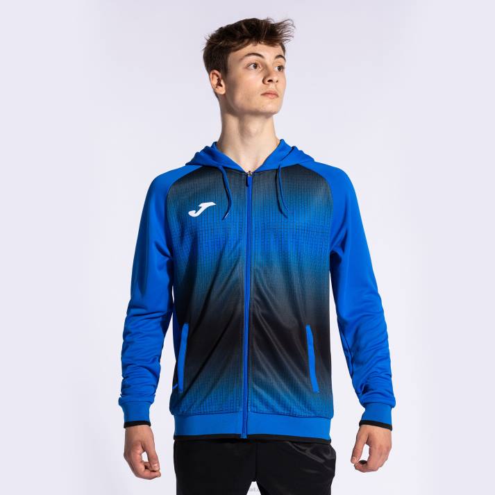 Joma 82P4R1134 الأزرق الملكي الأسود جاكيت بغطاء رأس Tiger v رجال