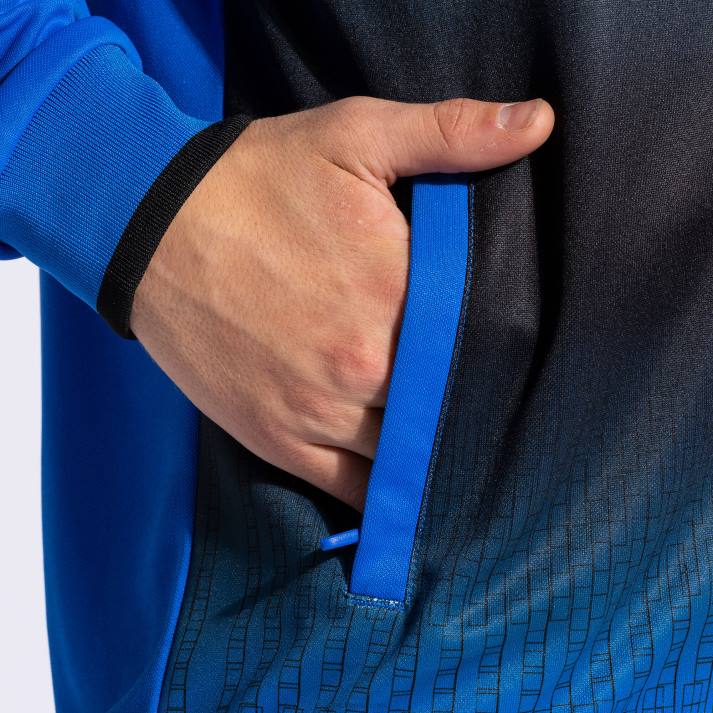 Joma 82P4R1134 الأزرق الملكي الأسود جاكيت بغطاء رأس Tiger v رجال