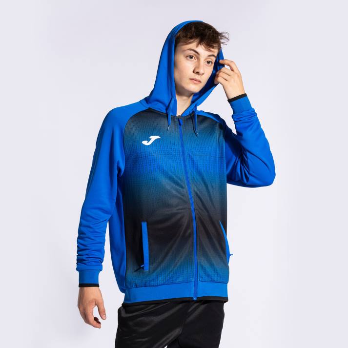 Joma 82P4R1134 الأزرق الملكي الأسود جاكيت بغطاء رأس Tiger v رجال