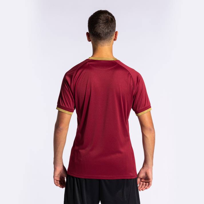 Joma 82P4R1136 بورجوندي قميص ذهبي كم قصير v رجال