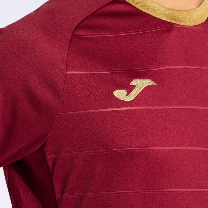 Joma 82P4R1136 بورجوندي قميص ذهبي كم قصير v رجال