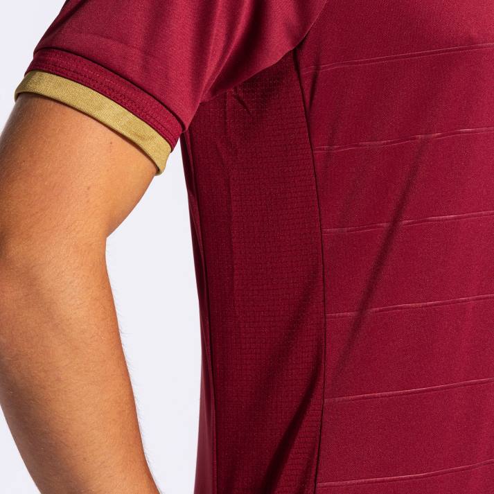 Joma 82P4R1136 بورجوندي قميص ذهبي كم قصير v رجال