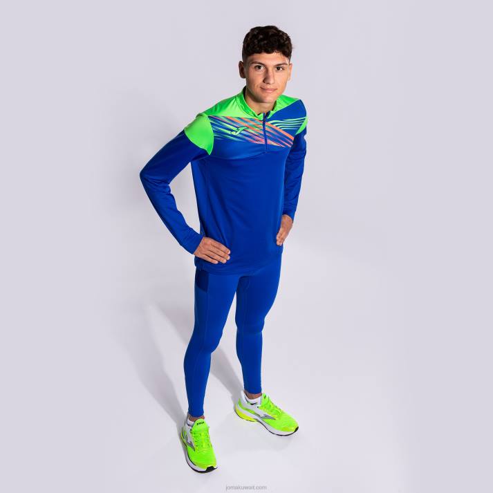 Joma 82P4R1147 الأزرق الملكي الأخضر الفلوريسنت قميص من النوع الثقيل النخبة x رجال