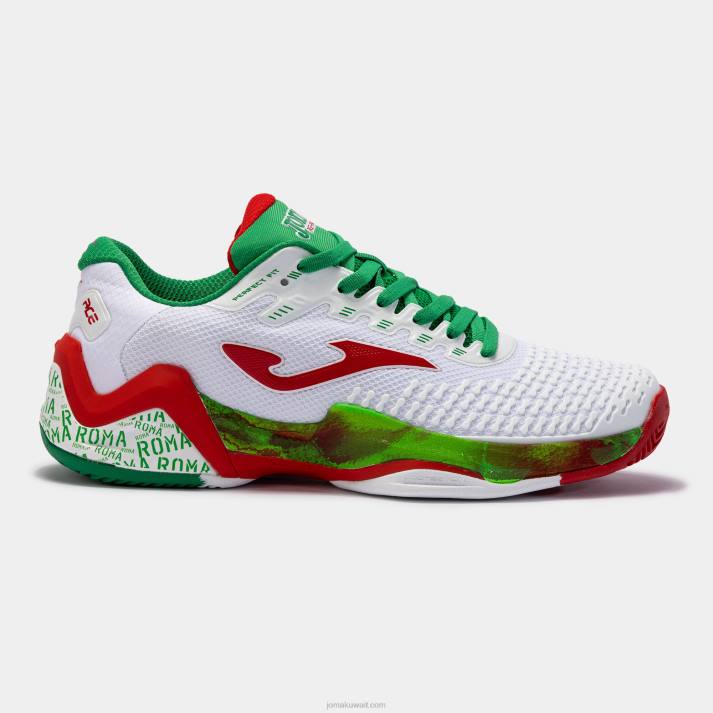 Joma 82P4R115 أبيض أحمر أحذية تي تيس 23 روما كلاي