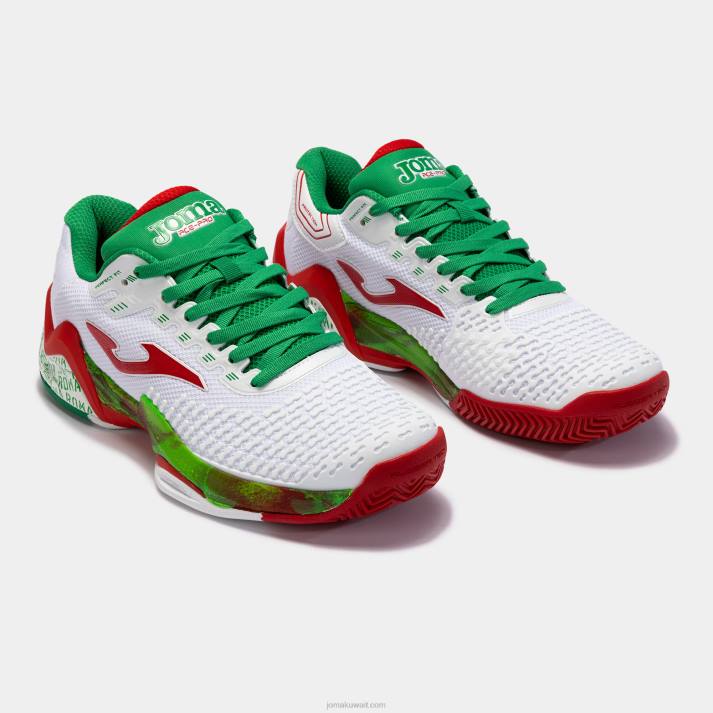 Joma 82P4R115 أبيض أحمر أحذية تي تيس 23 روما كلاي