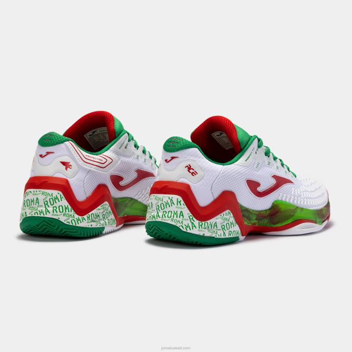 Joma 82P4R115 أبيض أحمر أحذية تي تيس 23 روما كلاي
