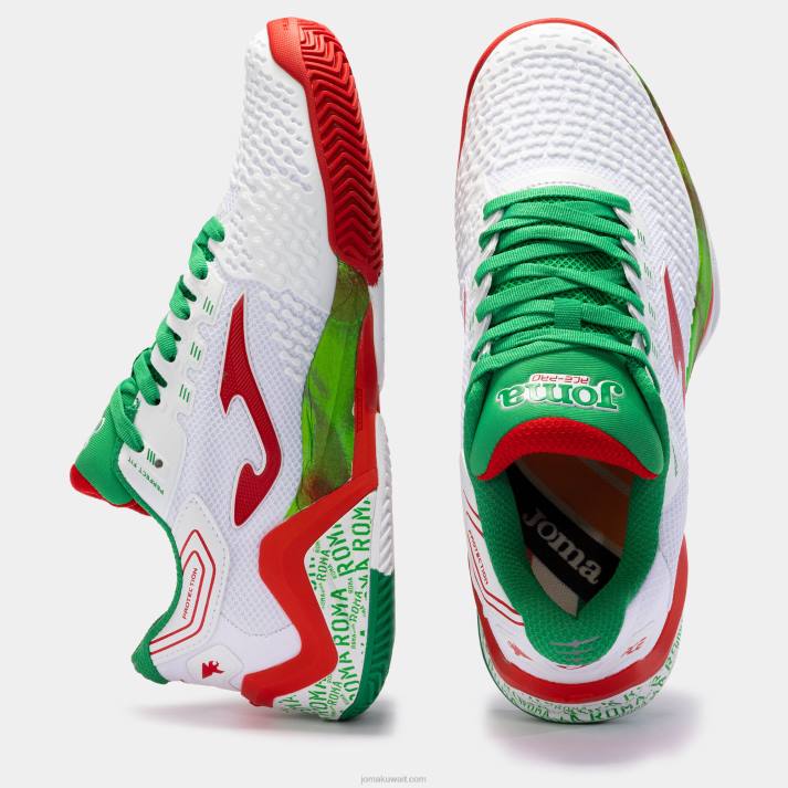 Joma 82P4R115 أبيض أحمر أحذية تي تيس 23 روما كلاي