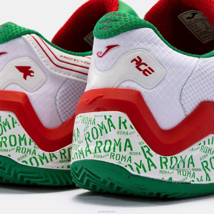 Joma 82P4R115 أبيض أحمر أحذية تي تيس 23 روما كلاي