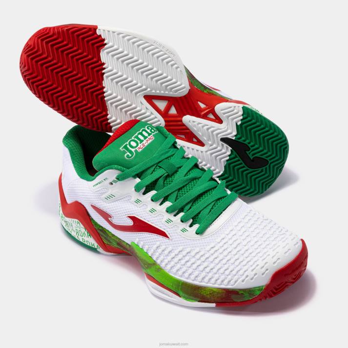 Joma 82P4R115 أبيض أحمر أحذية تي تيس 23 روما كلاي