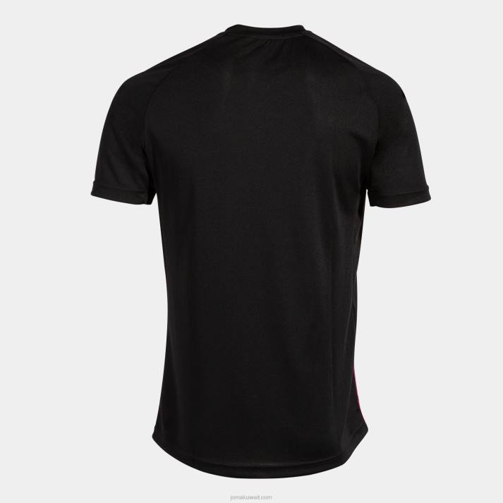 Joma 82P4R1166 أسود وردي فلوري قميص بأكمام قصيرة النمر v رجال