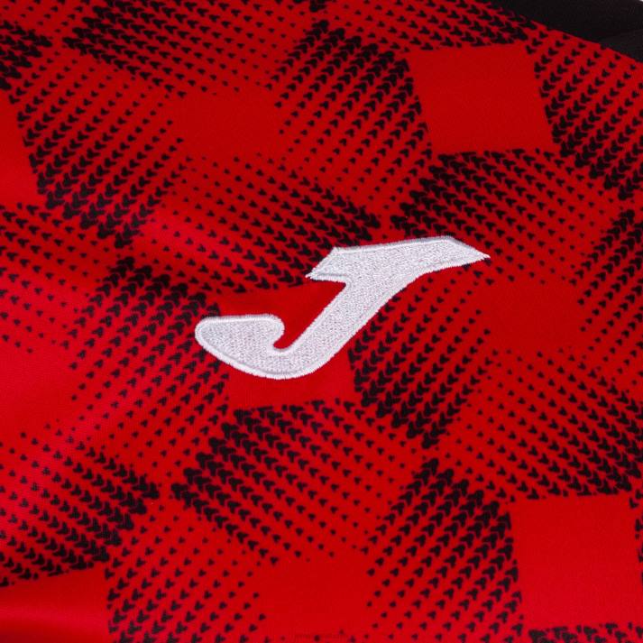 Joma 82P4R117 أسود أحمر قميص بأكمام قصيرة سوبر نوفا iii رجال
