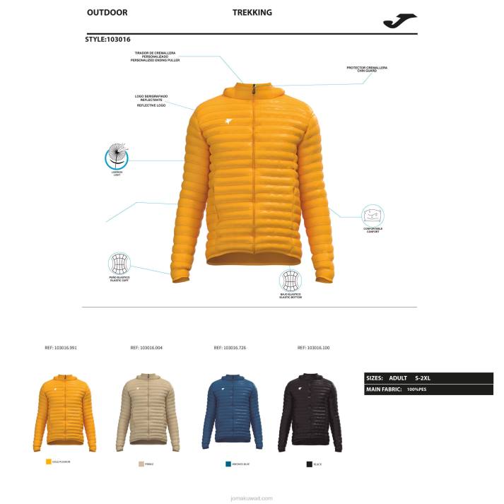 Joma 82P4R1183 أسود مستكشف سترة خفيفة رجال