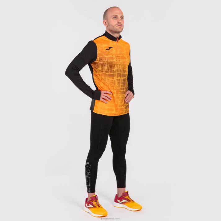 Joma 82P4R1204 برتقالة سوداء قميص من النوع الثقيل النخبة الثامن رجال