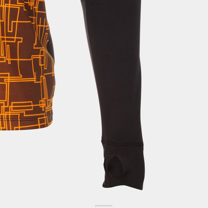 Joma 82P4R1204 برتقالة سوداء قميص من النوع الثقيل النخبة الثامن رجال