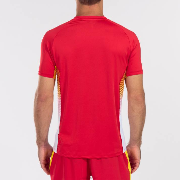 Joma 82P4R1209 أحمر أبيض أصفر قميص قصير الأكمام النخبة السابع رجال