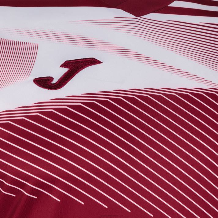 Joma 82P4R1215 بورجوندي أبيض قميص بأكمام قصيرة سوبر نوفا الثاني رجال