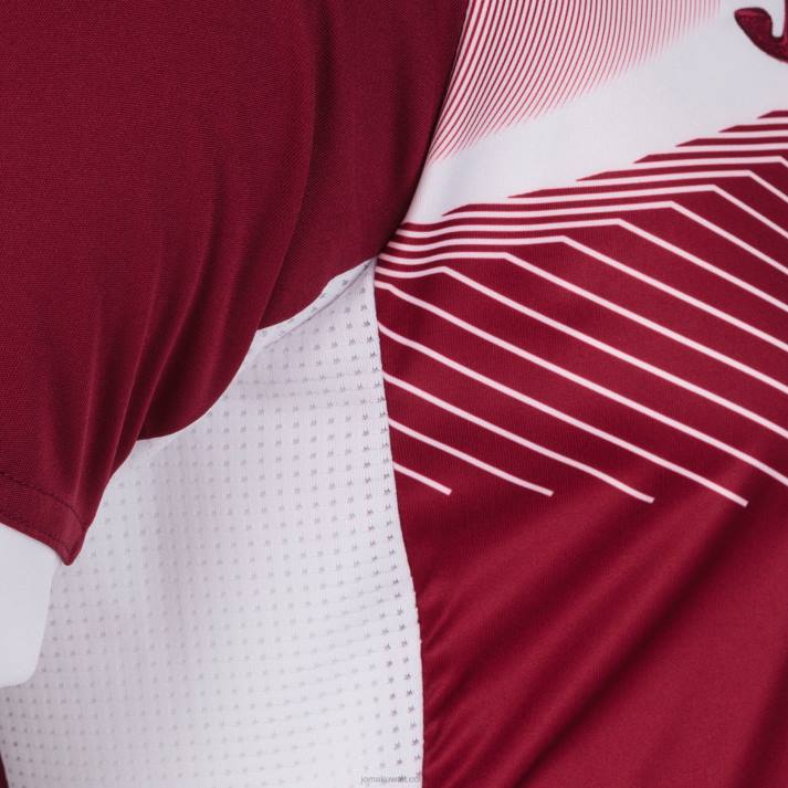 Joma 82P4R1215 بورجوندي أبيض قميص بأكمام قصيرة سوبر نوفا الثاني رجال