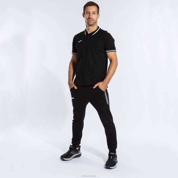 Joma 82P4R1218 أسود قميص بولو بأكمام قصيرة مريحة II رجال