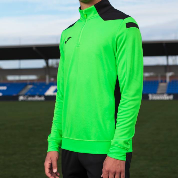 Joma 82P4R1219 نيون أخضر أسود بطولة قميص من النوع الثقيل vi رجال