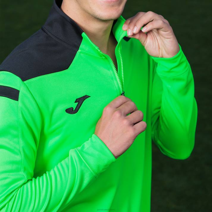 Joma 82P4R1219 نيون أخضر أسود بطولة قميص من النوع الثقيل vi رجال