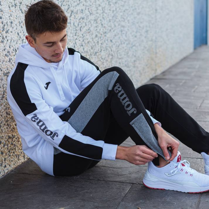 Joma 82P4R1224 أبيض أسود سترة الشارع مقنعين رجال