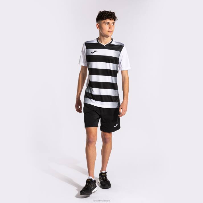 Joma 82P4R1251 أبيض أسود قميص بكم قصير europa v رجال