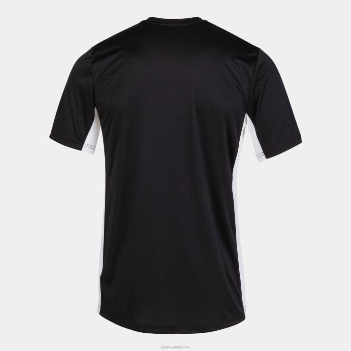 Joma 82P4R1266 أسود أبيض قميص كوزنسا بأكمام قصيرة رجال