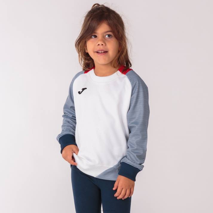 Joma 82P4R1292 أبيض أزرق كحلي أحمر قميص من النوع الثقيل أساسي الثاني رجال