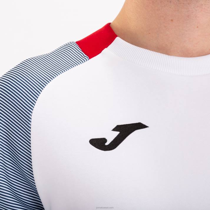 Joma 82P4R1292 أبيض أزرق كحلي أحمر قميص من النوع الثقيل أساسي الثاني رجال