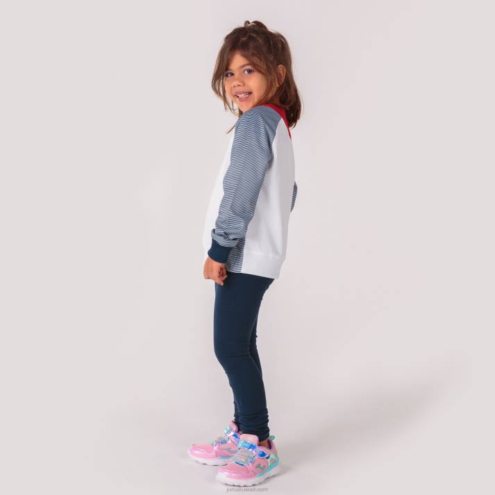 Joma 82P4R1292 أبيض أزرق كحلي أحمر قميص من النوع الثقيل أساسي الثاني رجال