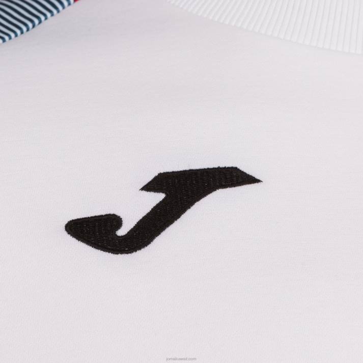 Joma 82P4R1292 أبيض أزرق كحلي أحمر قميص من النوع الثقيل أساسي الثاني رجال