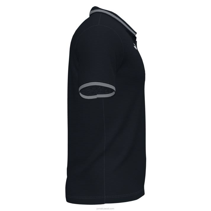 Joma 82P4R1302 أسود قميص بولو بأكمام قصيرة الحرم الجامعي iii رجال