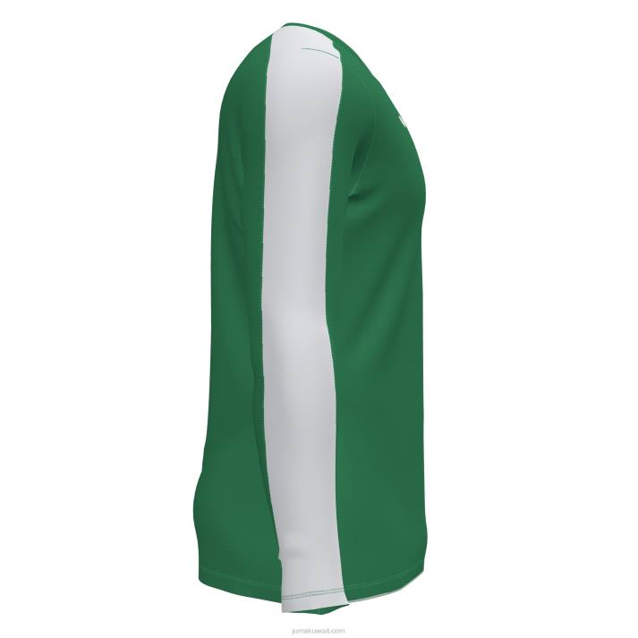 Joma 82P4R1306 أبيض أخضر أكاديمية قميص بأكمام طويلة III رجال