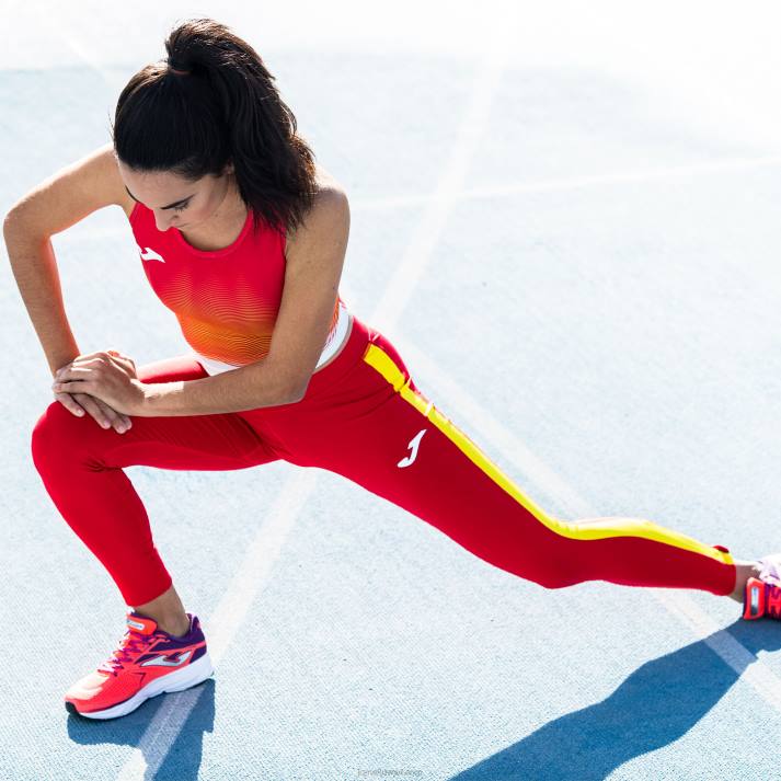 Joma 82P4R1334 احمر اصفر لباس ضيق طويل النخبة السابع