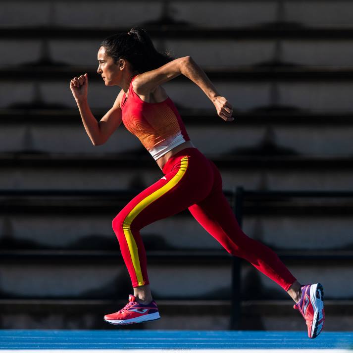 Joma 82P4R1334 احمر اصفر لباس ضيق طويل النخبة السابع