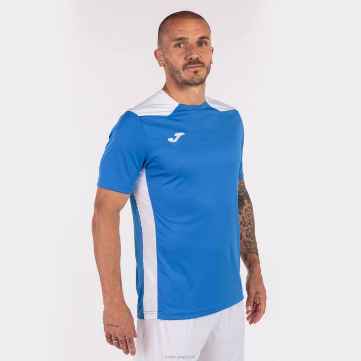 Joma 82P4R1345 أزرق ملكي أبيض بطولة قميص قصير الأكمام سادسا رجال