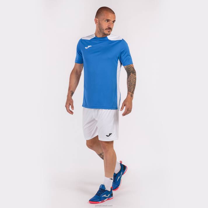 Joma 82P4R1345 أزرق ملكي أبيض بطولة قميص قصير الأكمام سادسا رجال