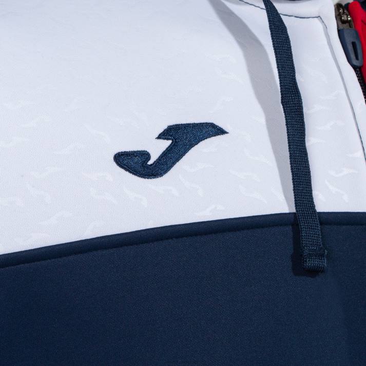 Joma 82P4R1358 الأزرق الداكن الأحمر الأبيض طاقم سترة مقنعين v رجال