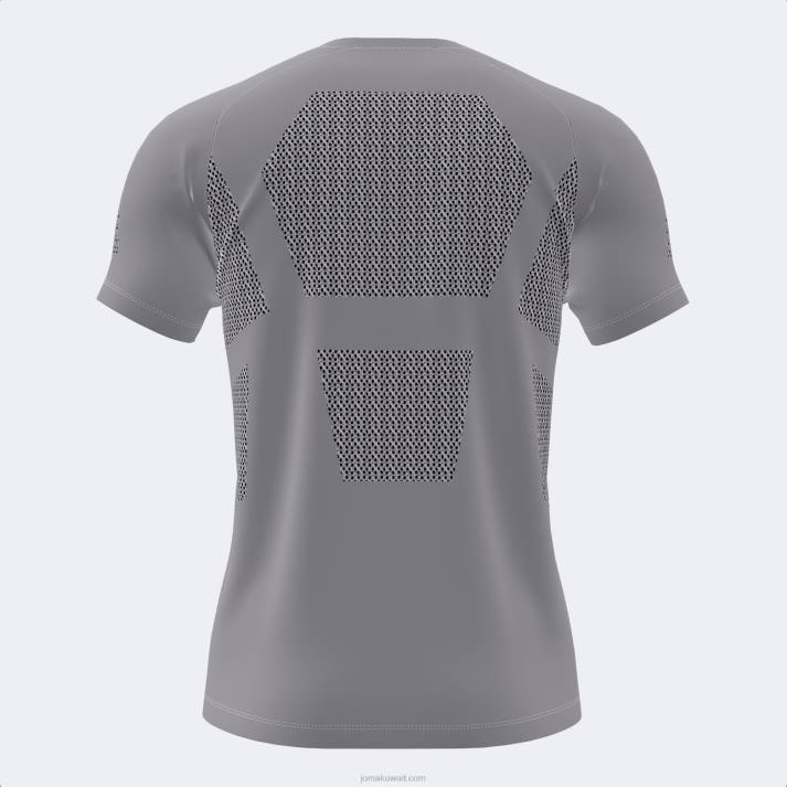 Joma 82P4R1366 رمادي قميص قصير الأكمام صالة رياضية داخلية رجال