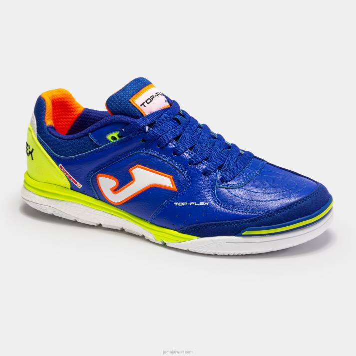 Joma 82P4R136 الأزرق الملكي الأخضر الفلوريسنت حذاء كرة الصالات أعلى فليكس انتعاش 23 داخلي