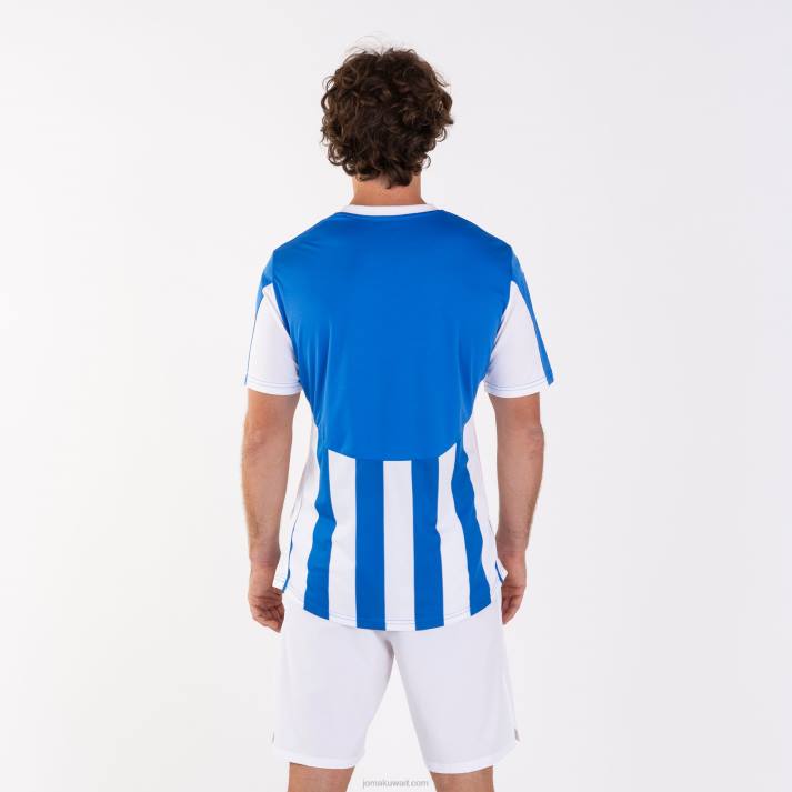 Joma 82P4R1395 أزرق ملكي أبيض قميص بأكمام قصيرة رجال