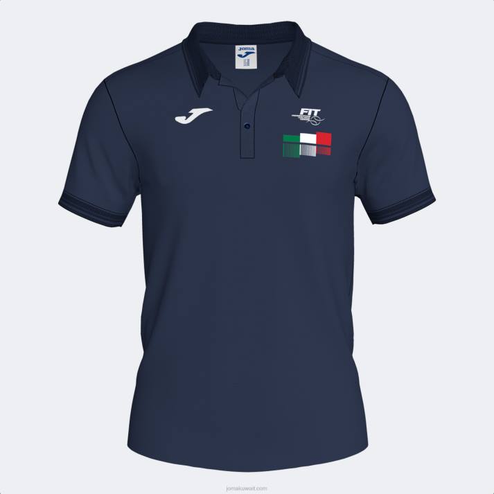 Joma 82P4R140 الأزرق الداكن قميص بولو قصير الاكمام لاتحاد التنس والباديل الايطالى