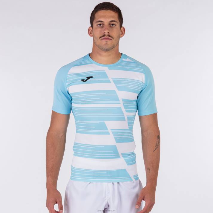 Joma 82P4R1400 السماء الزرقاء البيضاء قميص بأكمام قصيرة هاكا رجال