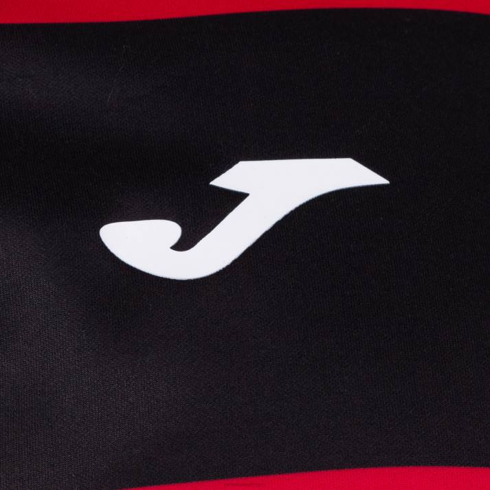 Joma 82P4R1431 أسود أحمر قميص قصير الأكمام prorugby الثاني رجال