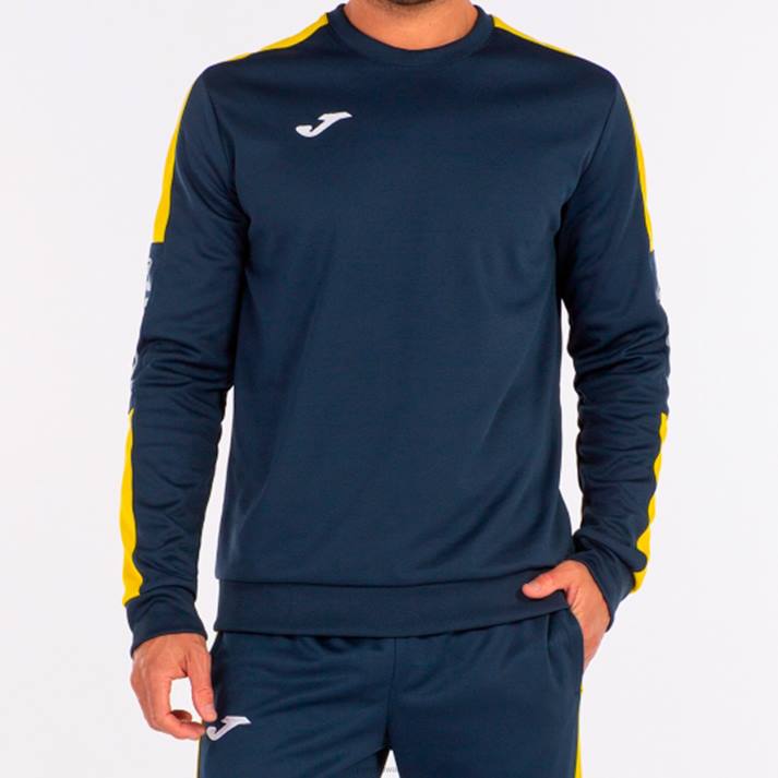 Joma 82P4R1442 الأزرق الداكن والأصفر بطولة قميص من النوع الثقيل الرابع رجال