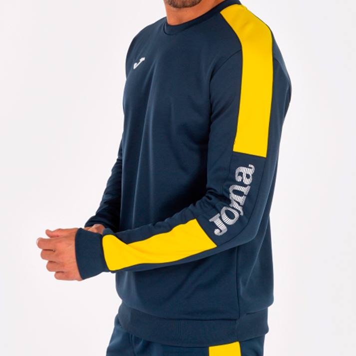 Joma 82P4R1442 الأزرق الداكن والأصفر بطولة قميص من النوع الثقيل الرابع رجال