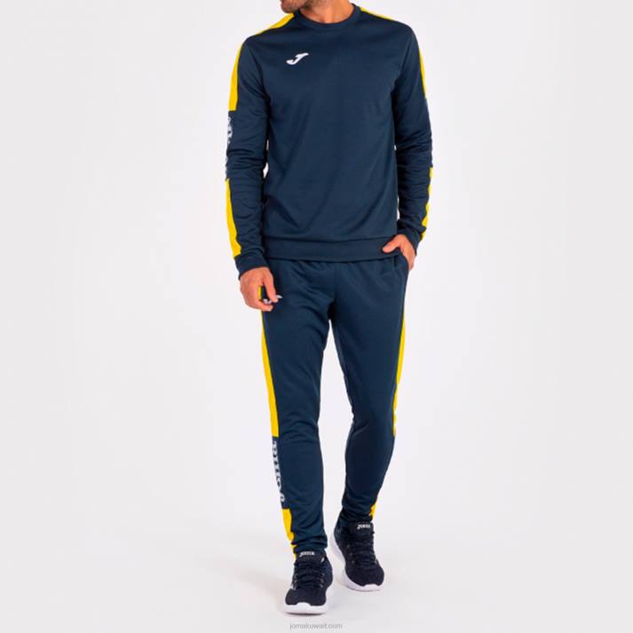 Joma 82P4R1442 الأزرق الداكن والأصفر بطولة قميص من النوع الثقيل الرابع رجال