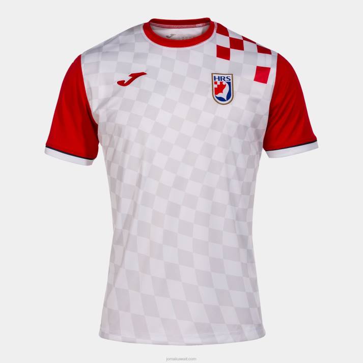 Joma 82P4R1447 أبيض أحمر قميص قصير الأكمام 1st موحد الاتحاد الكرواتي لكرة اليد