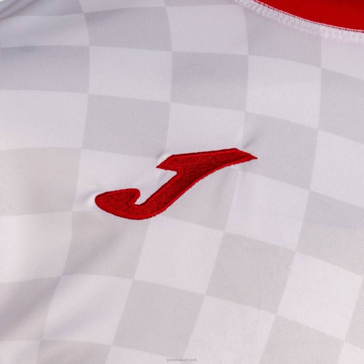 Joma 82P4R1447 أبيض أحمر قميص قصير الأكمام 1st موحد الاتحاد الكرواتي لكرة اليد